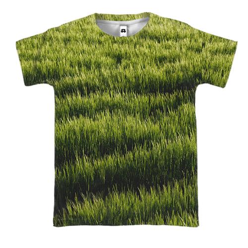 3D футболка Green grass pattern