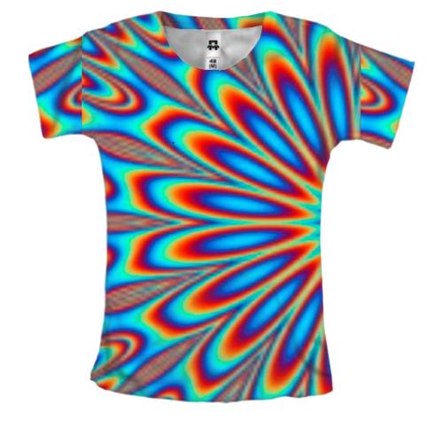 Жіноча 3D футболка Rainbow optical illusion
