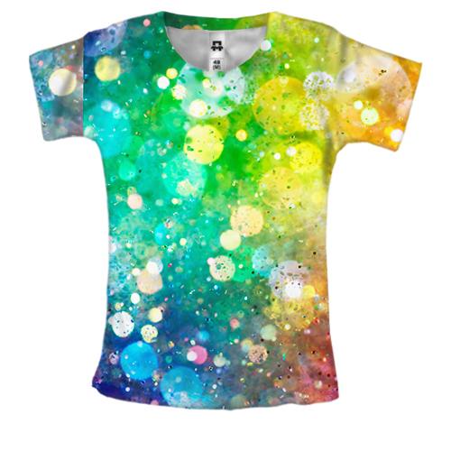 Женская 3D футболка Rainbow pattern 2