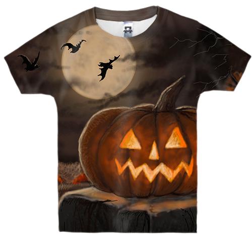 Детская 3D футболка Halloween pumpkin art 4