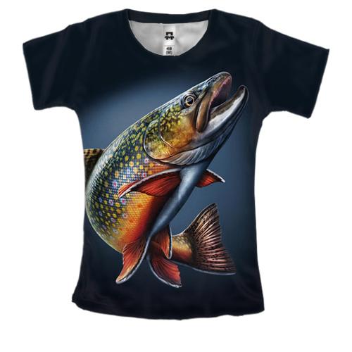 Женская 3D футболка с рыбой