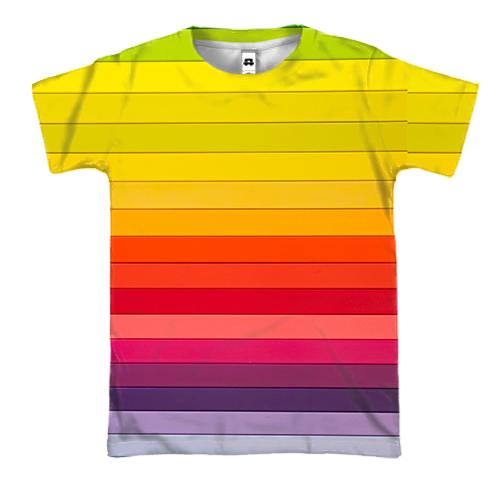 3D футболка Multicolor horizontal stripes