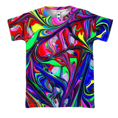 3D футболка Multicolor abstraction
