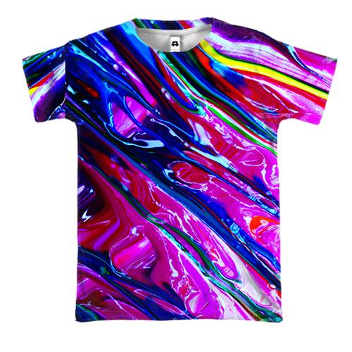 3D футболка Rainbow abstraction 2
