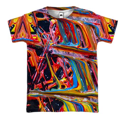 3D футболка Multicolor abstraction 3