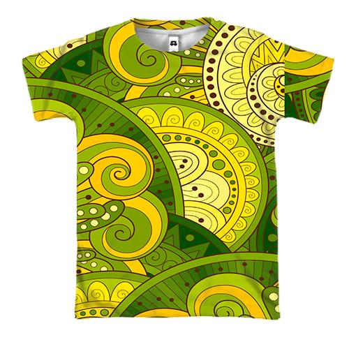 3D футболка Green mandala