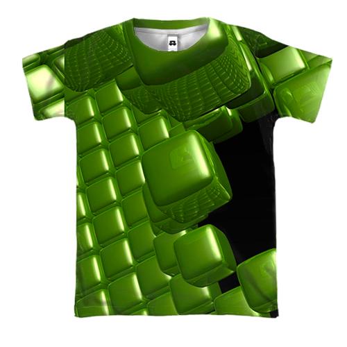 3D футболка Green cubes