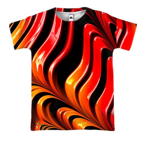 3D футболка Abstraction red lines