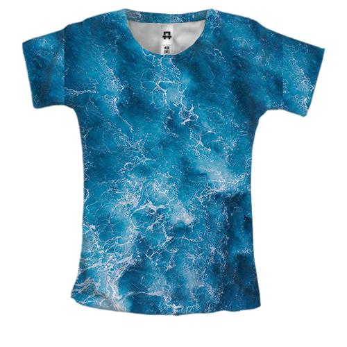 Женская 3D футболка Sea waves pattern