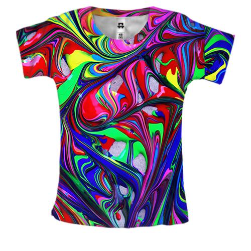 Женская 3D футболка Multicolor abstraction