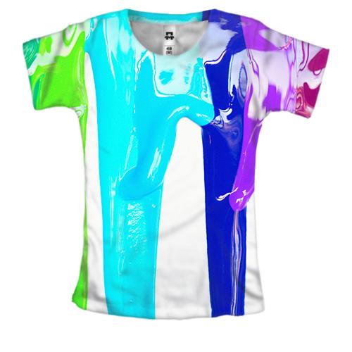 Жіноча 3D футболка Rainbow streaks