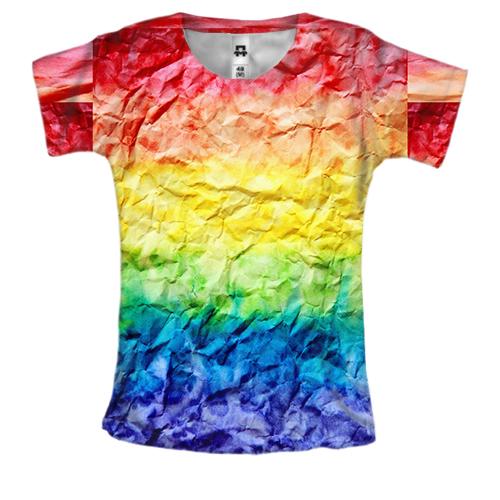 Женская 3D футболка Rainbow abstraction 4