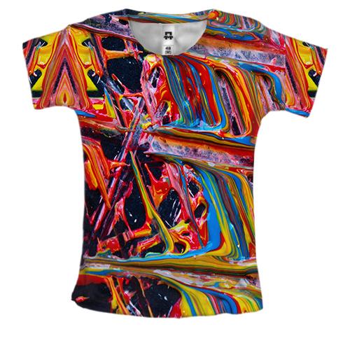 Женская 3D футболка Multicolor abstraction 3