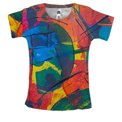 Женская 3D футболка Multicolor abstraction 9