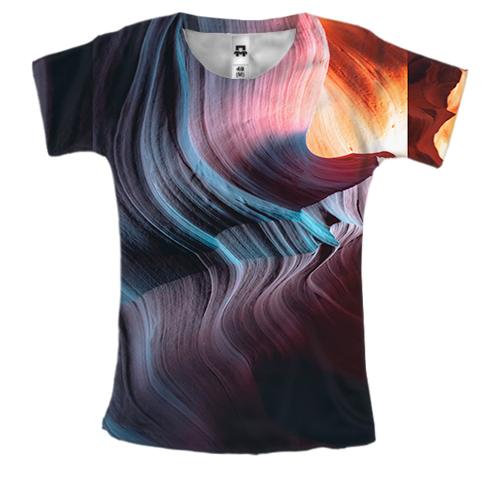 Жіноча 3D футболка Neon strands 2
