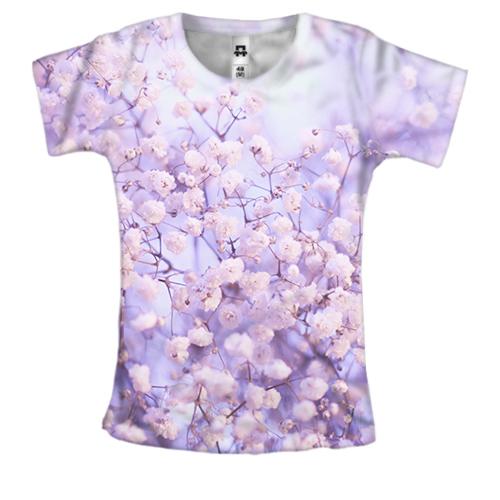 Жіноча 3D футболка Cute pink flowers