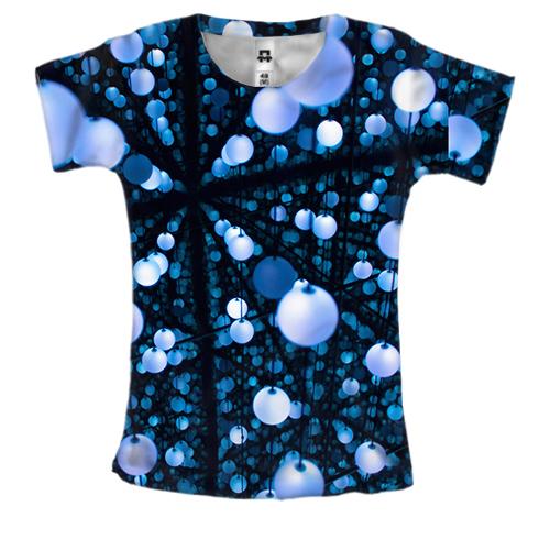Жіноча 3D футболка White balls pattern
