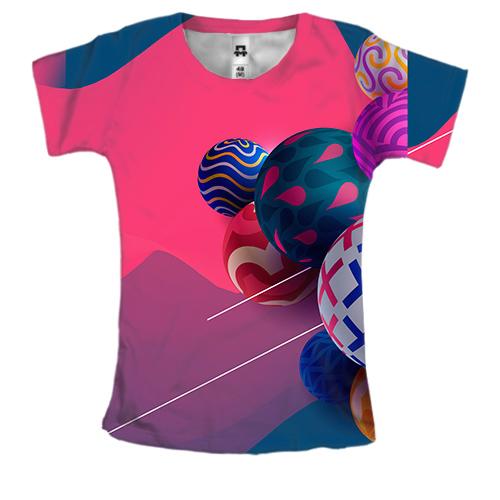 Женская 3D футболка Multicolor balls
