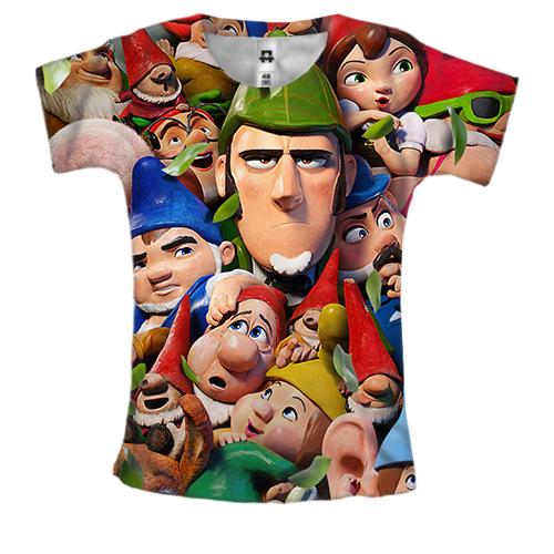Женская 3D футболка Sherlock Gnomes