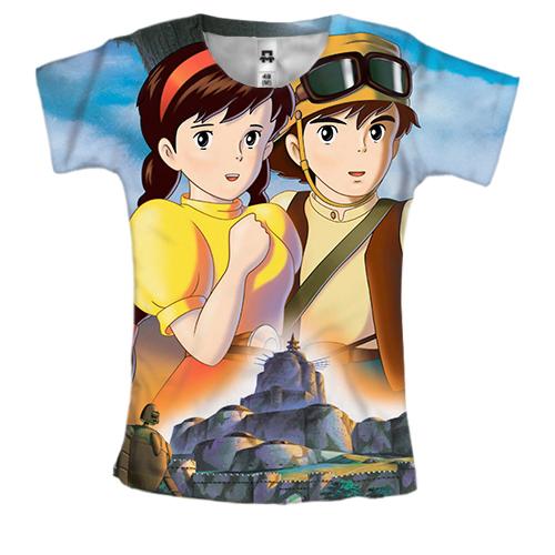 Женская 3D футболка Anime boy and girl