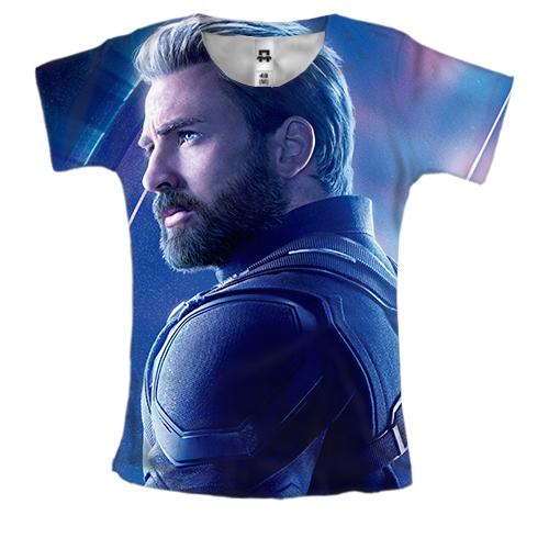 Женская 3D футболка Captain America portrait