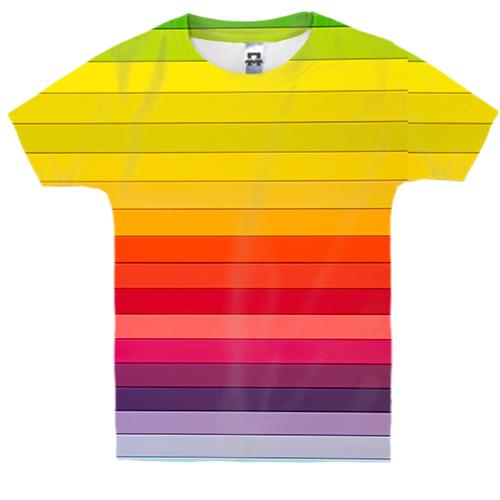 Детская 3D футболка Multicolor horizontal stripes