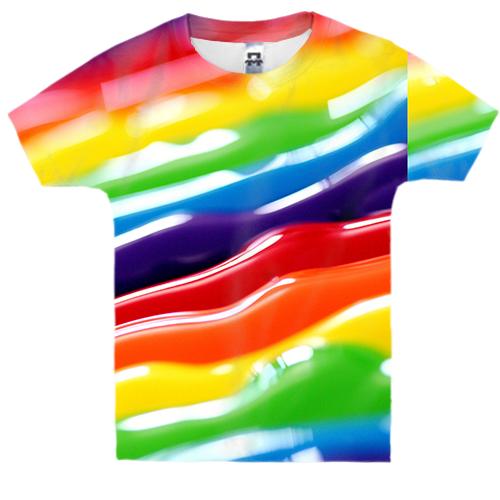 Детская 3D футболка Rainbow stripes