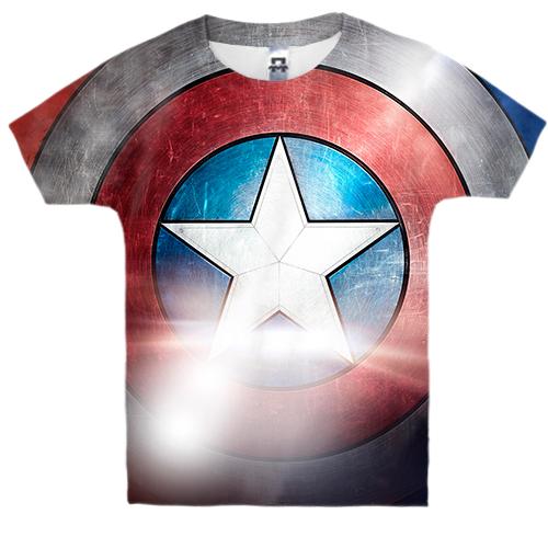 Детская 3D футболка Captain America's Shield