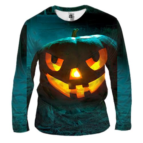 Чоловічий 3D лонгслів Halloween pumpkin smile