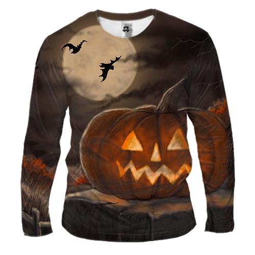 Чоловічий 3D лонгслів Halloween pumpkin art 4