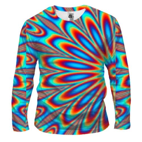 Чоловічий 3D лонгслів Rainbow optical illusion