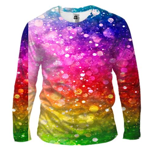 Мужской 3D лонгслив Rainbow pattern.