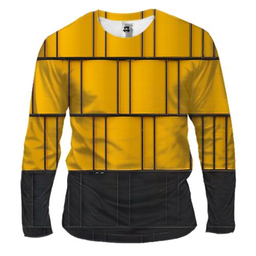 Чоловічий 3D лонгслів Yellow-black pattern