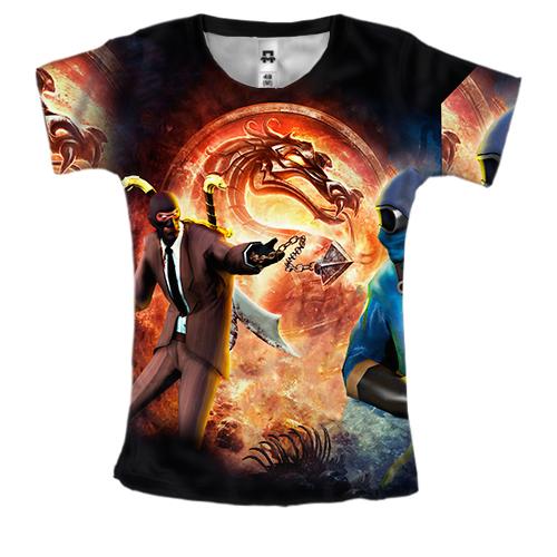Женская 3D футболка MORTAL KOMBAT.