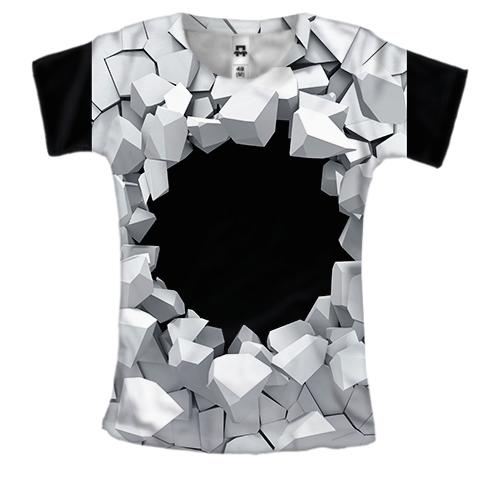 Женская 3D футболка Black hole