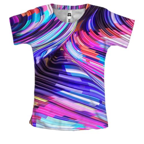 Жіноча 3D футболка Neon abstraction