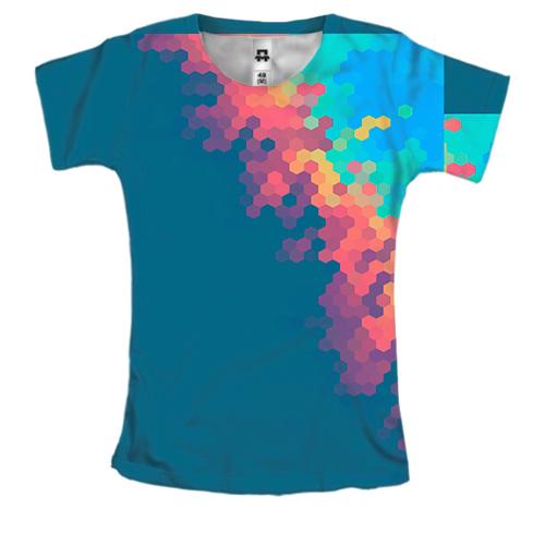 Женская 3D футболка Multicolor abstraction 15