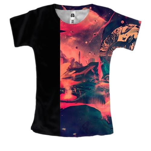 Женская 3D футболка Multicolor abstraction 16