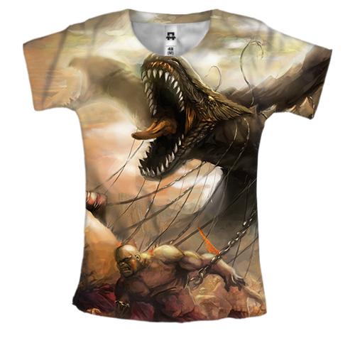Женская 3D футболка Dinosaurs