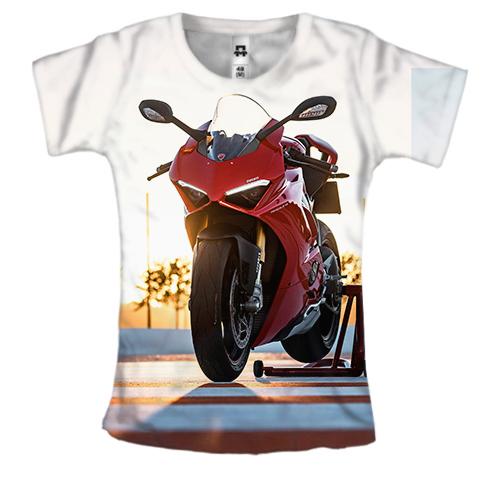 Жіноча 3D футболка Red motorcycle