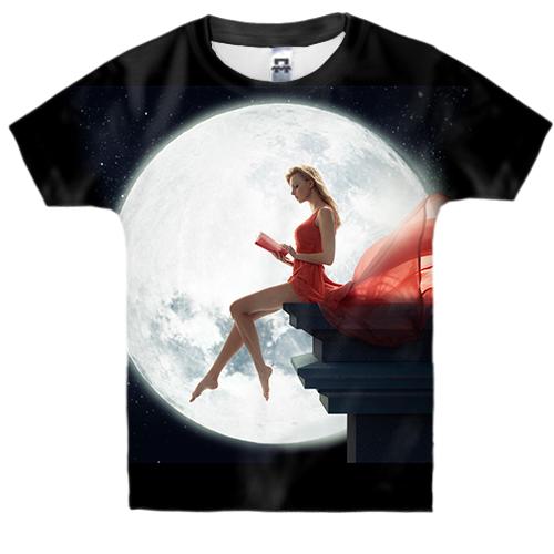 Дитяча 3D футболка Girl on the edge of the cliff