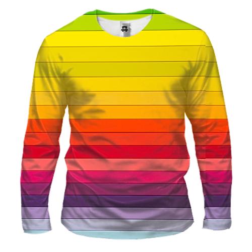 Чоловічий 3D лонгслів Multicolor horizontal stripes