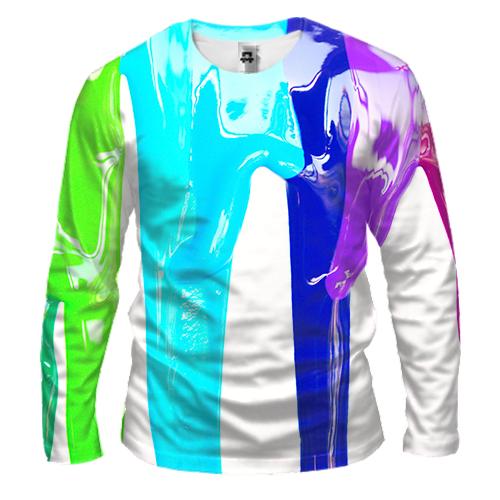 Чоловічий 3D лонгслів Rainbow streaks