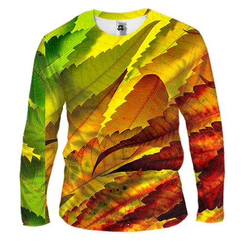 Мужской 3D лонгслив Autumn leaves pattern