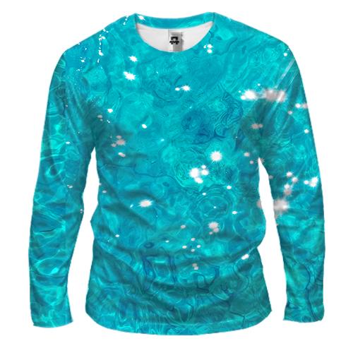 Мужской 3D лонгслив Water pattern.