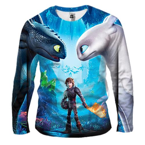 Чоловічий 3D лонгслів How to Train Your Dragon: The Hidden World