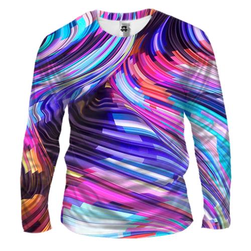 Чоловічий 3D лонгслів Neon abstraction
