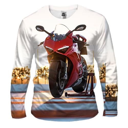 Мужской 3D лонгслив Red motorcycle