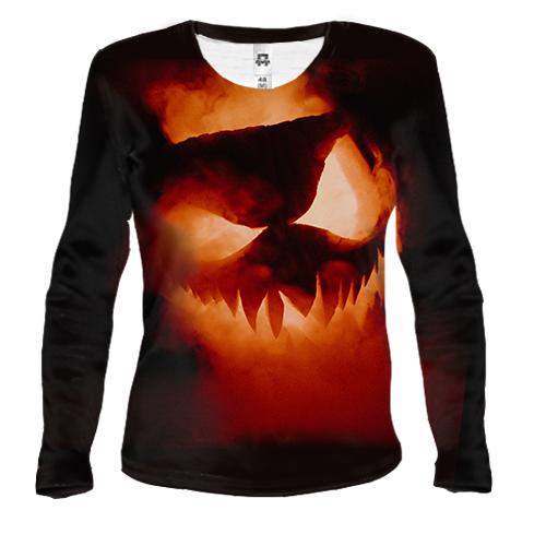 Женский 3D лонгслив Halloween pumpkin art