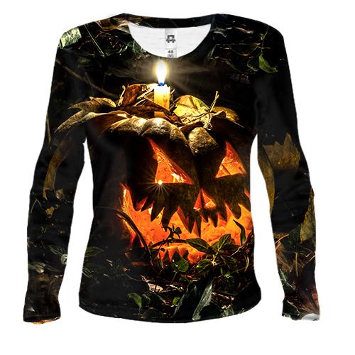 Женский 3D лонгслив Halloween pumpkin art 2